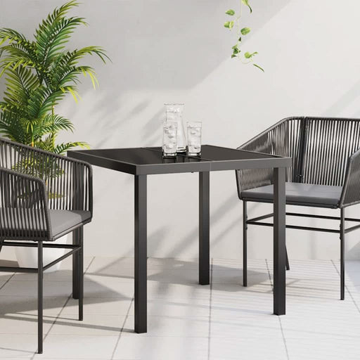 Masă de Grădină Negru 80 x 80 x 73 cm Lemn masiv de tec - WALTI WALTI