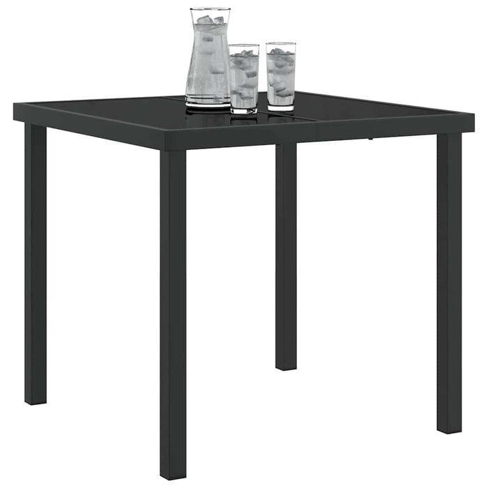 Masă de Grădină Negru 80 x 80 x 73 cm Lemn masiv de tec - WALTI WALTI
