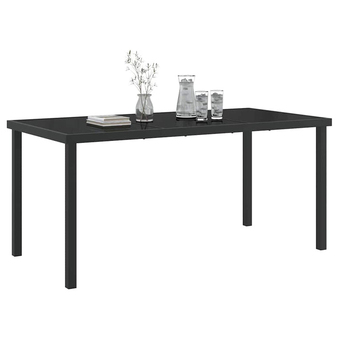 Masă de Grădină Negru 160 x 80 x 73 cm Metal WALTI