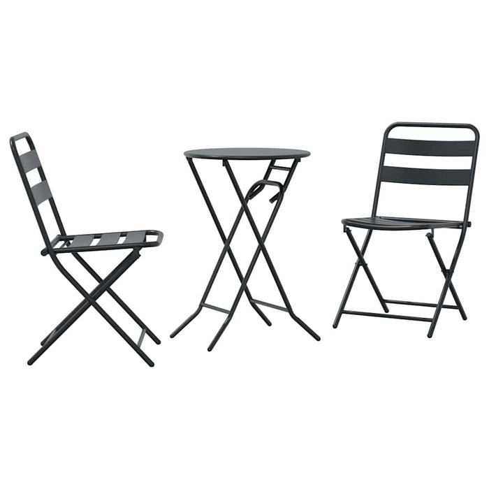 Set Bistro de Grădină 3 pcs Antracit Oțel - WALTI WALTI