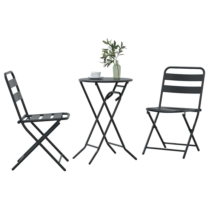 Set Bistro de Grădină 3 pcs Antracit Oțel - WALTI WALTI