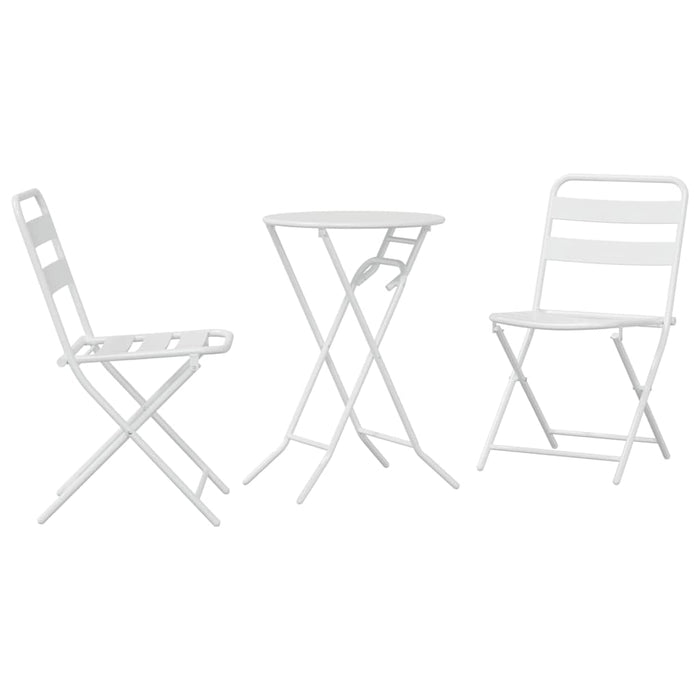Set Bistro de Grădină 3 pcs Alb Oțel - WALTI WALTI