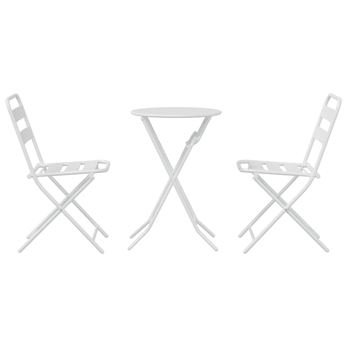 Set Bistro de Grădină 3 pcs Alb Oțel - WALTI WALTI