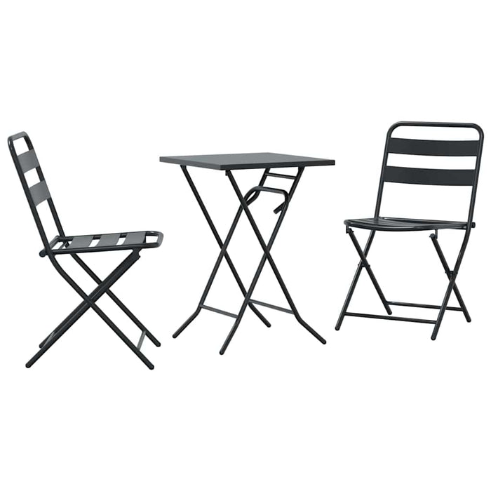 Set Bistro de Grădină 3 pcs Antracit Oțel - WALTI WALTI