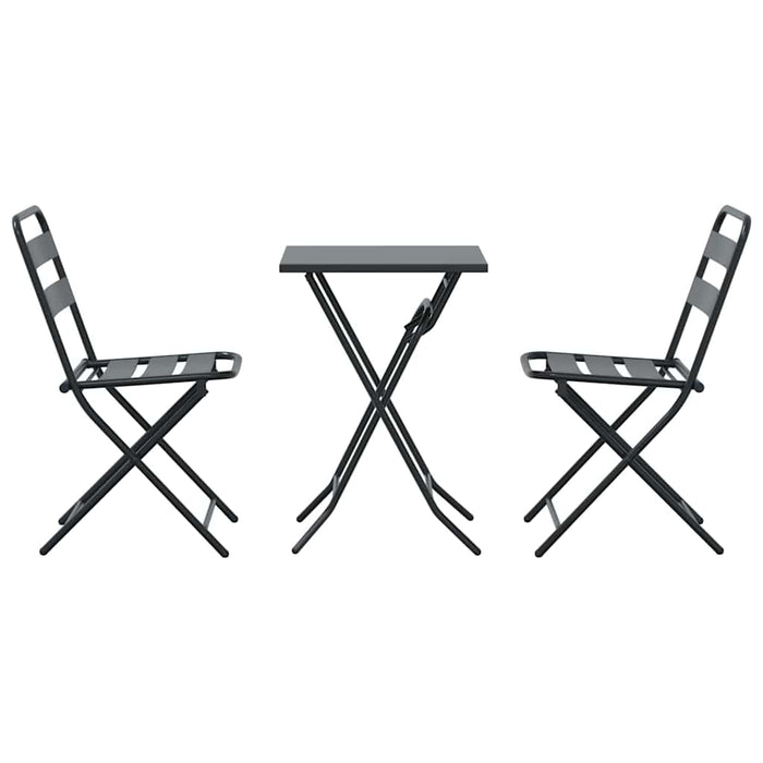 Set Bistro de Grădină 3 pcs Antracit Oțel - WALTI WALTI