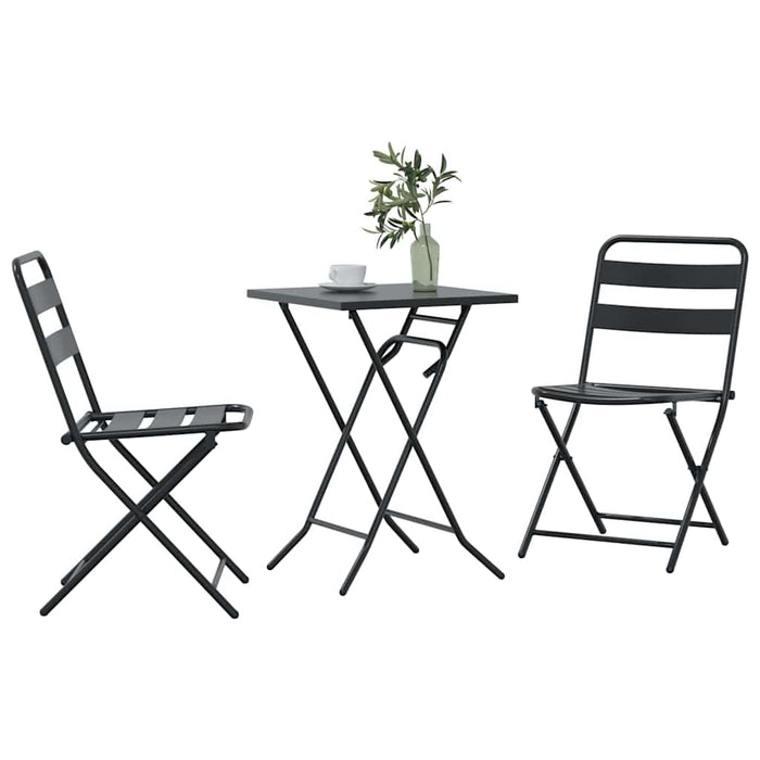 Set Bistro de Grădină 3 pcs Antracit Oțel - WALTI WALTI