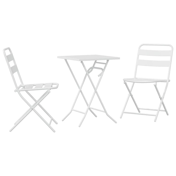 Set Bistro de Grădină 3 pcs Alb Oțel - WALTI WALTI