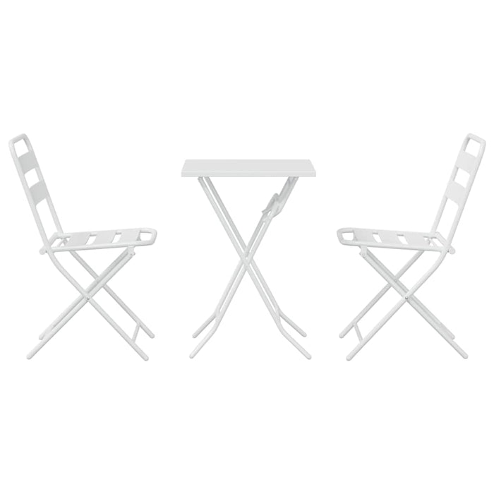 Set Bistro de Grădină 3 pcs Alb Oțel - WALTI WALTI