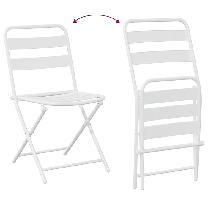Set Bistro de Grădină 3 pcs Alb Oțel - WALTI WALTI