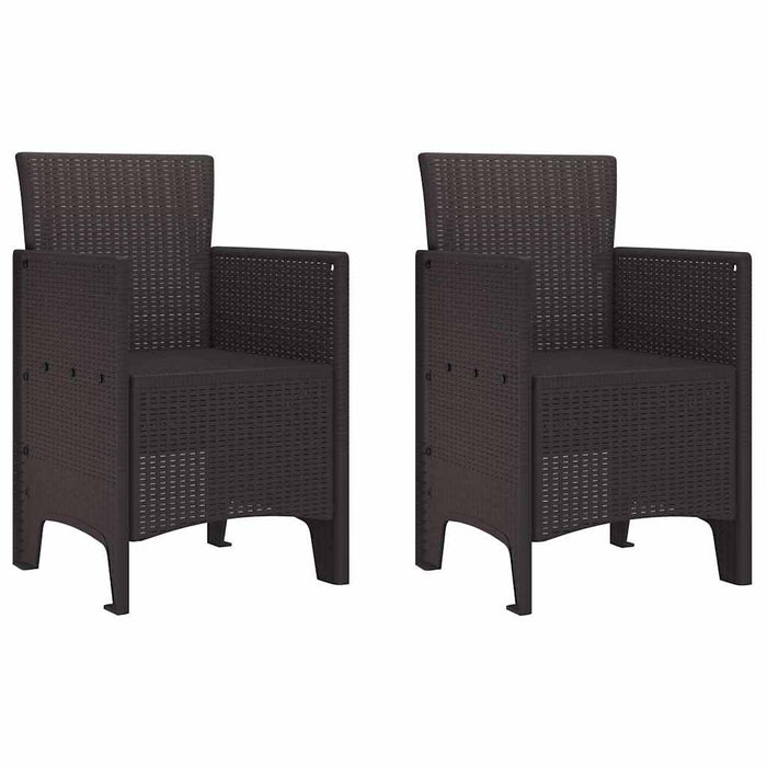 Scaun pentru Grădină 2 pcs Maro Dimensiune: 53 x 49 x 85 cm PP - WALTI WALTI