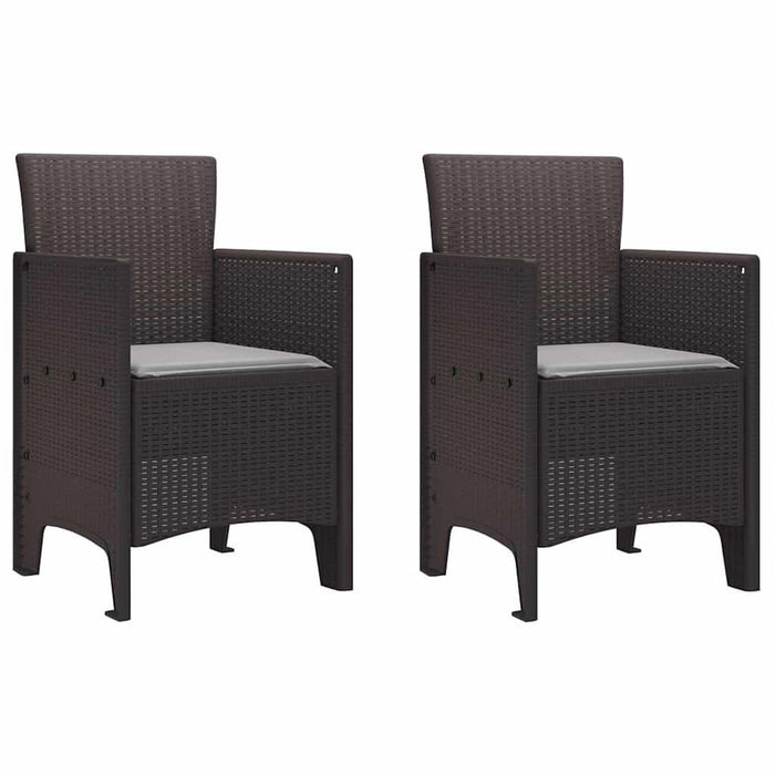 Scaun pentru Grădină 2 pcs Maro Dimensiune: 53 x 49 x 85 cm PP - WALTI WALTI