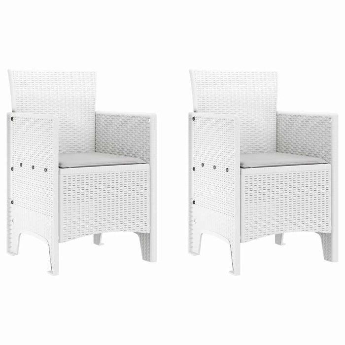 Scaun pentru Grădină 2 pcs Alb Dimensiune: 53 x 49 x 85 cm PP - WALTI WALTI