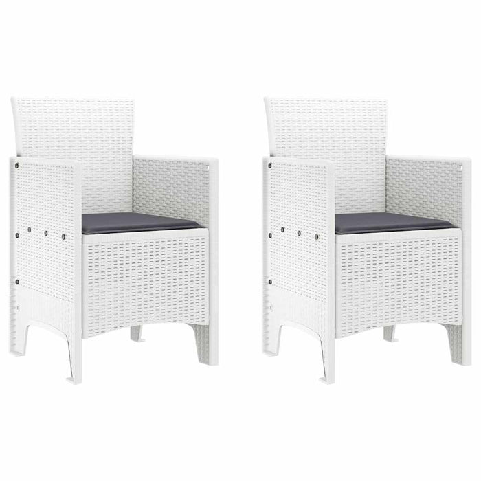 Scaun pentru Grădină 2 pcs Alb Dimensiune: 53 x 49 x 85 cm PP - WALTI WALTI