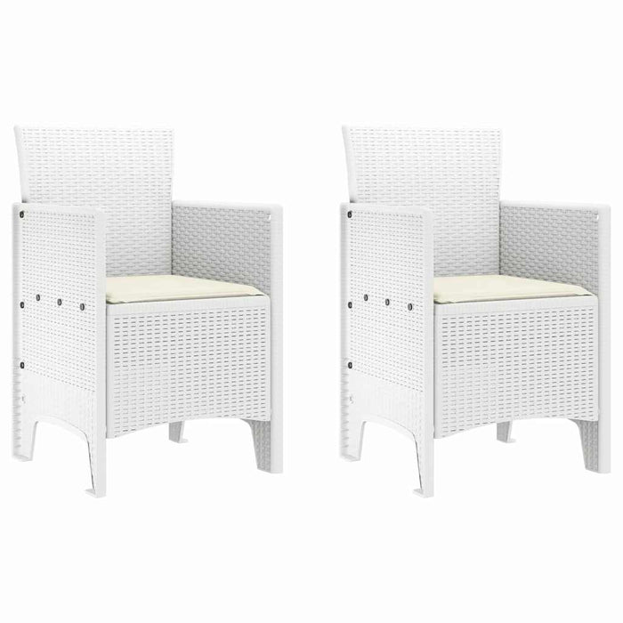 Scaun pentru Grădină 2 pcs Alb Dimensiune: 53 x 49 x 85 cm PP - WALTI WALTI