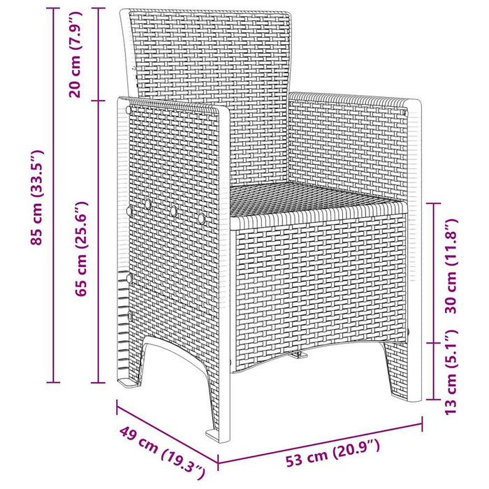 Scaun pentru Grădină 2 pcs Gri deschis - WALTI WALTI