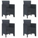 Scaun pentru Grădină 4 pcs Antracit Dimensiune: 53 x 49 x 85 cm - WALTI WALTI