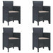 Scaun pentru Grădină 4 pcs Antracit Dimensiune: 53 x 49 x 85 cm - WALTI WALTI