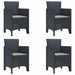 Scaun pentru Grădină 4 pcs Antracit Dimensiune: 53 x 49 x 85 cm - WALTI WALTI
