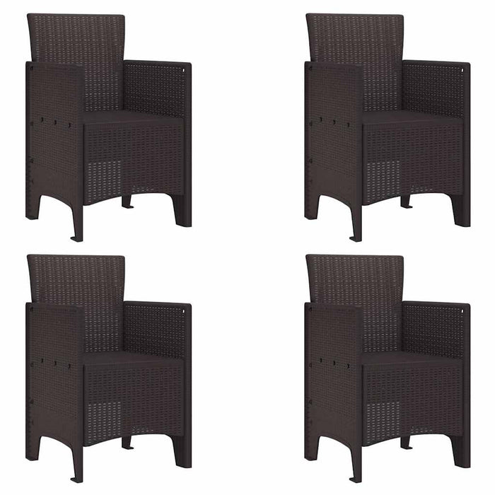 Scaun pentru Grădină 4 pcs Maro Dimensiune: 53 x 49 x 85 cm PP - WALTI WALTI