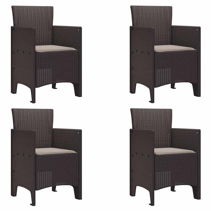 Scaun pentru Grădină 4 pcs Maro Dimensiune: 53 x 49 x 85 cm PP - WALTI WALTI
