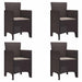 Scaun pentru Grădină 4 pcs Maro Dimensiune: 53 x 49 x 85 cm PP - WALTI WALTI