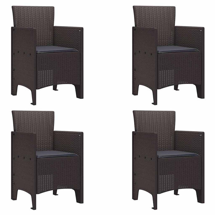 Scaun pentru Grădină 4 pcs Maro Dimensiune: 53 x 49 x 85 cm PP - WALTI WALTI