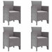 Scaun pentru Grădină 4 pcs Gri deschis - WALTI WALTI