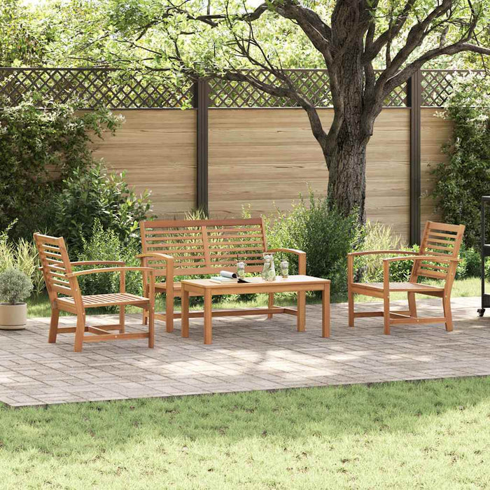 Set de canapele pentru grădină 4 pcs natural Lemn masiv de tec - WALTI WALTI