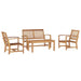 Set de canapele pentru grădină 4 pcs natural Lemn masiv de tec - WALTI WALTI
