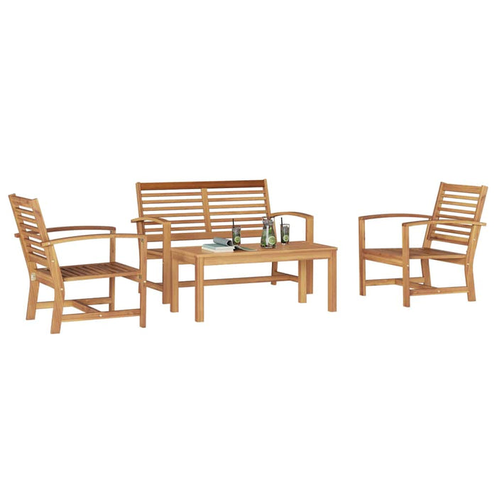 Set de canapele pentru grădină 4 pcs natural Lemn masiv de tec - WALTI WALTI