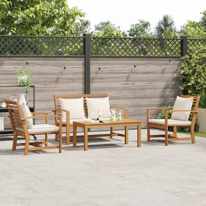 Set de canapele pentru grădină 4 pcs natural Lemn masiv de tec - WALTI WALTI