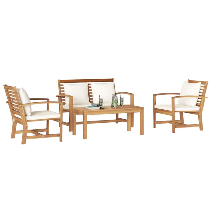 Set de canapele pentru grădină 4 pcs natural Lemn masiv de tec - WALTI WALTI