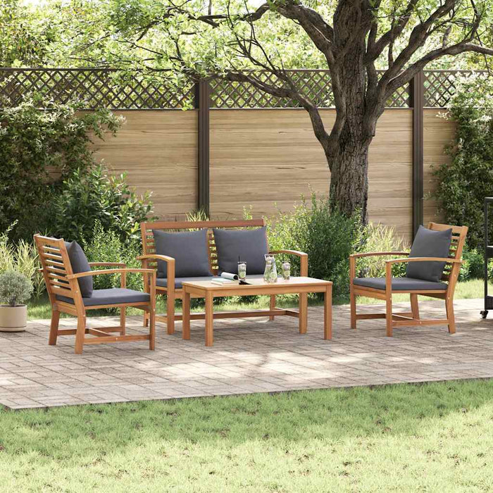 Set de canapele pentru grădină 4 pcs natural Lemn masiv de tec - WALTI WALTI