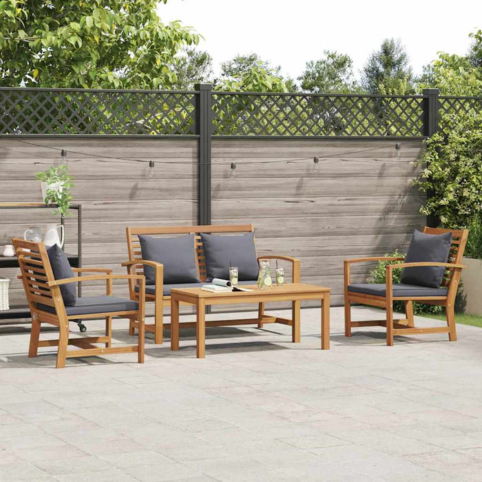 Set de canapele pentru grădină 4 pcs natural Lemn masiv de tec - WALTI WALTI