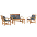 Set de canapele pentru grădină 4 pcs natural Lemn masiv de tec - WALTI WALTI