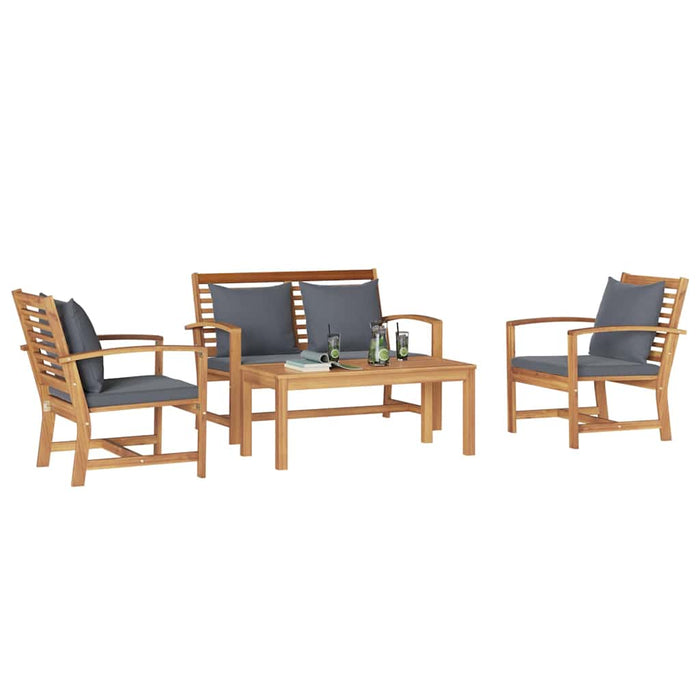 Set de canapele pentru grădină 4 pcs natural Lemn masiv de tec - WALTI WALTI