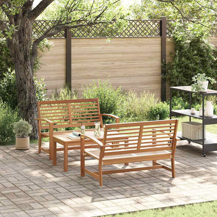 Set de canapele pentru grădină 3 pcs natural Lemn masiv de tec - WALTI WALTI