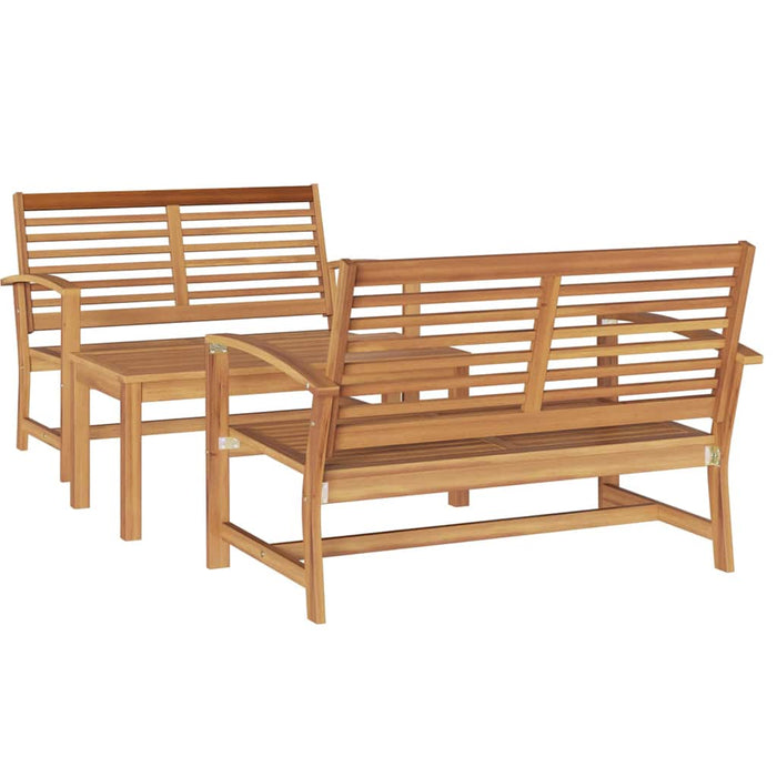 Set de canapele pentru grădină 3 pcs natural Lemn masiv de tec - WALTI WALTI