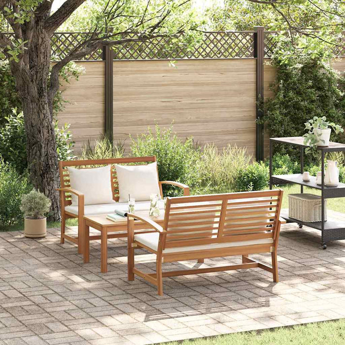 Set de canapele pentru grădină 3 pcs natural Lemn masiv de tec - WALTI WALTI