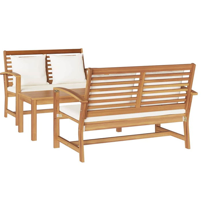 Set de canapele pentru grădină 3 pcs natural Lemn masiv de tec - WALTI WALTI