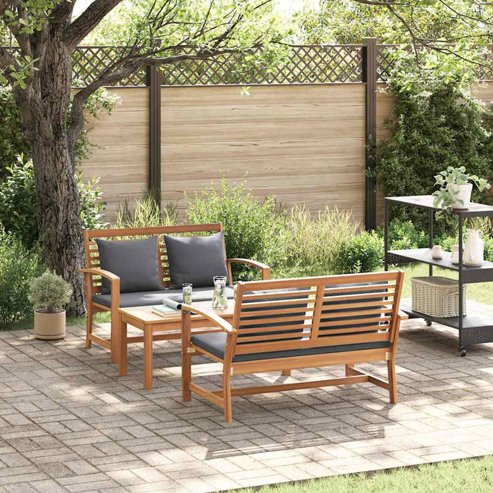 Set de canapele pentru grădină 3 pcs natural Lemn masiv de tec - WALTI WALTI