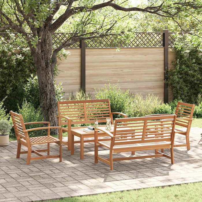 Set de canapele pentru grădină 5 pcs natural Lemn masiv de tec - WALTI WALTI