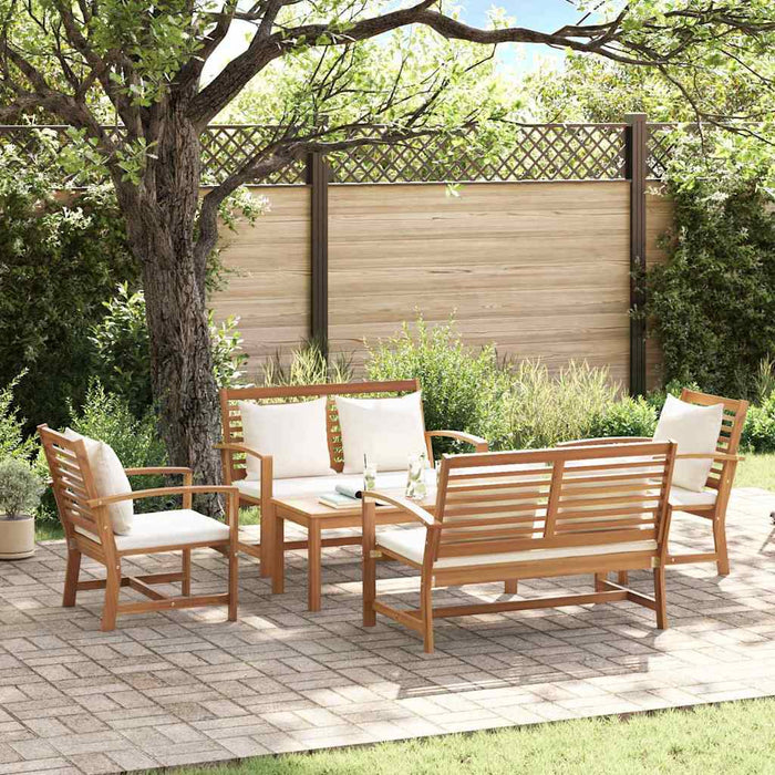 Set de canapele pentru grădină 5 pcs natural Lemn masiv de tec - WALTI WALTI