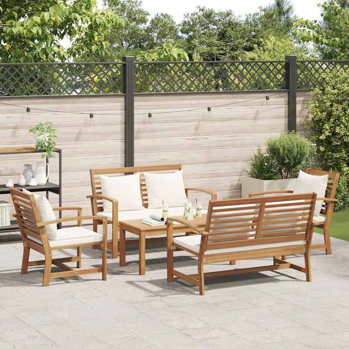 Set de canapele pentru grădină 5 pcs natural Lemn masiv de tec - WALTI WALTI