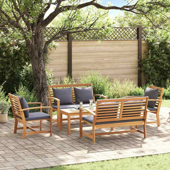Set de canapele pentru grădină 5 pcs natural Lemn masiv de tec - WALTI WALTI