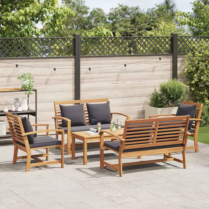Set de canapele pentru grădină 5 pcs natural Lemn masiv de tec - WALTI WALTI