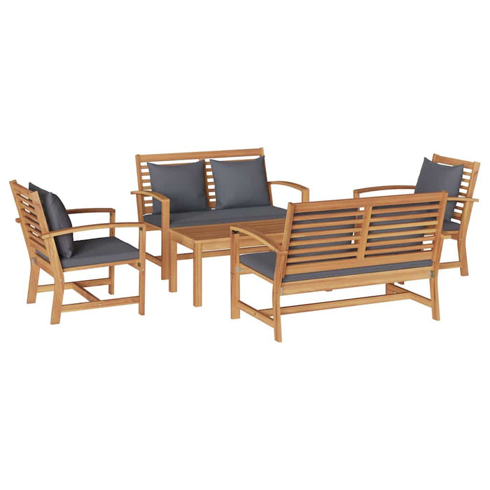 Set de canapele pentru grădină 5 pcs natural Lemn masiv de tec - WALTI WALTI