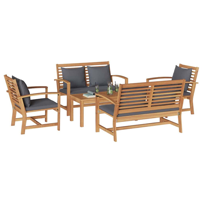 Set de canapele pentru grădină 5 pcs natural Lemn masiv de tec - WALTI WALTI