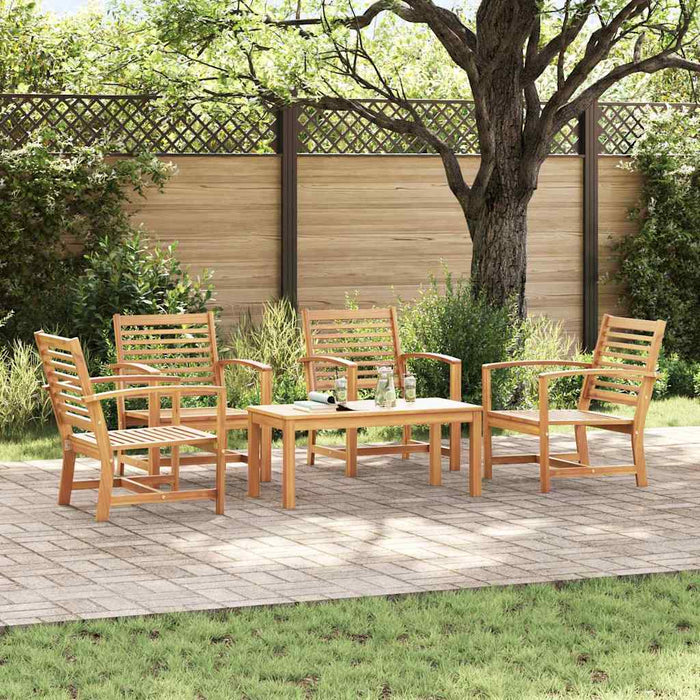Set de canapele pentru grădină 5 pcs natural Lemn masiv de tec - WALTI WALTI