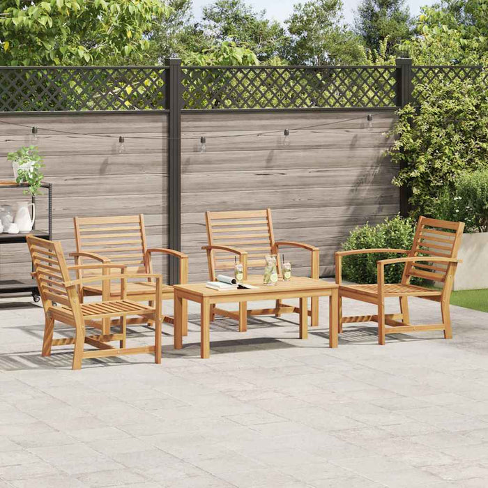 Set de canapele pentru grădină 5 pcs natural Lemn masiv de tec - WALTI WALTI